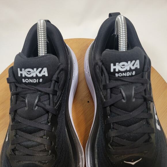 Hoka Bondi 8 Running Sneakers Shoes Women 8 Black White - Picture 7 of 15
